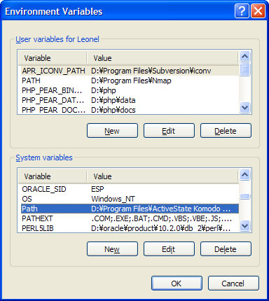 Environment variables