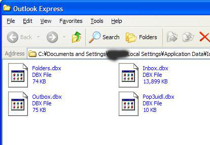 Outlook Express folder